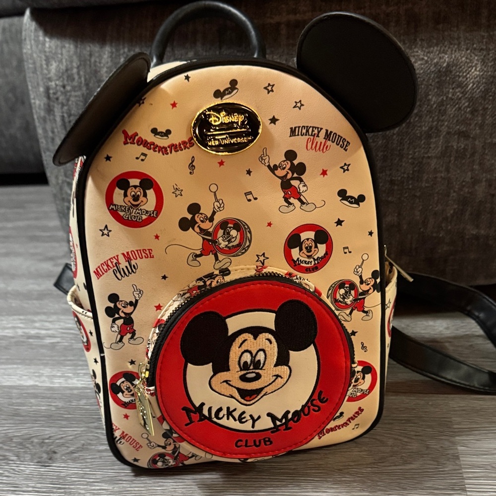 Disney Mickey Mouse Club Cream and Red Mini Backpack